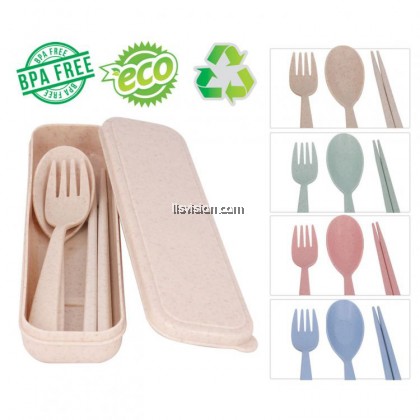 LLS Organic Wheat Fiber Cutlery Set
